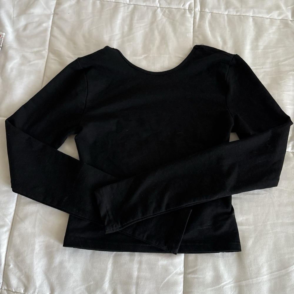 Edikted Black Long-Sleeve Short Tee